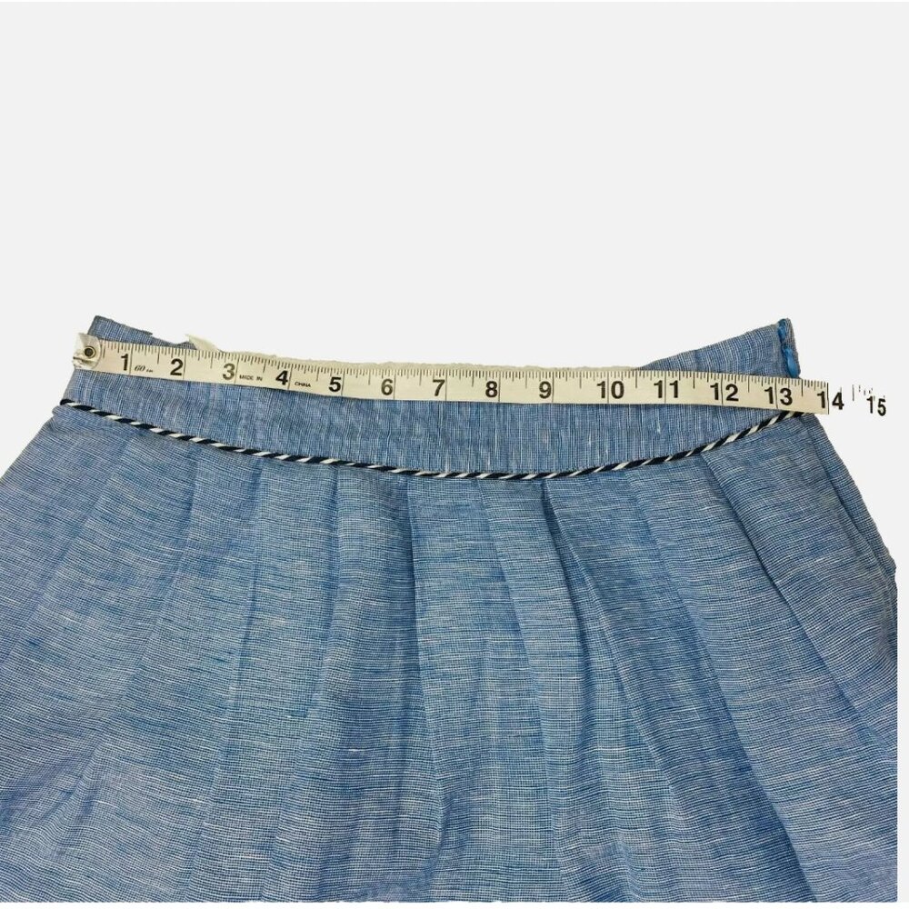 Odille Anthropologie Y2K Alpine Dreams Tiered Skirt Linen Blend Preppy Vintage - Picture 13 of 13